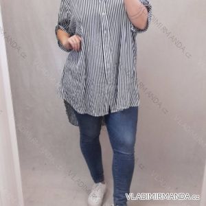 Košile krátký rukáv dámské nadrozměrné Viskozové (XL-5XL) ITALSKÁ MÓDA IM4211661/DR