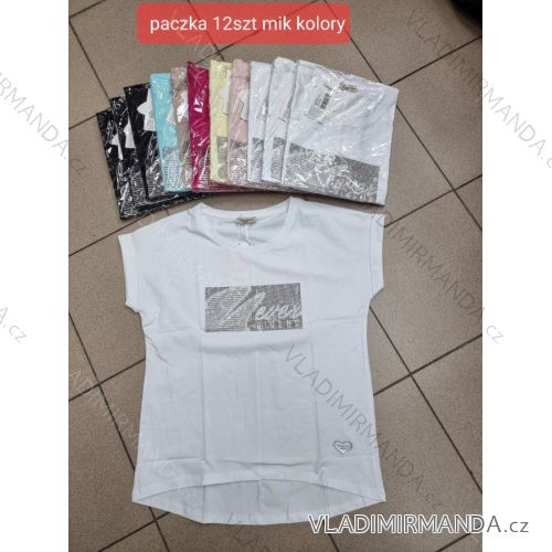 Tričko krátký rukáv dámské (S/M ONE SIZE) TURECKÁ MÓDA TMWG22G5549