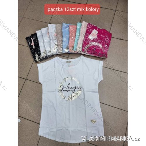 Tričko krátký rukáv dámské (S/M ONE SIZE) TURECKÁ MÓDA TMWG22G5698