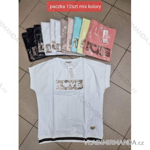 Tričko krátký rukáv dámské (S/M ONE SIZE) TURECKÁ MÓDA TMWG22G56542