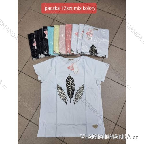 Tričko krátký rukáv dámské (S/M ONE SIZE) TURECKÁ MÓDA TMWG22G56551