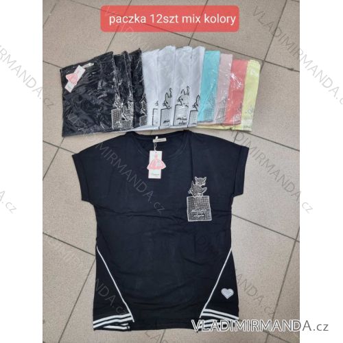 Tričko krátký rukáv dámské (S/M ONE SIZE) TURECKÁ MÓDA TMWG22G564