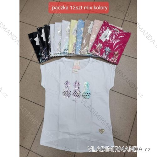 Tričko krátký rukáv dámské (S/M ONE SIZE) TURECKÁ MÓDA TMWG22G565852