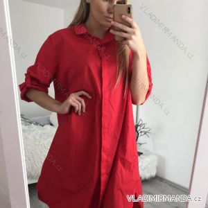 Šaty košilové dlouhý rukáv dámské (XL/2XL ONE SIZE) ITALSKÁ MÓDA IM4212902