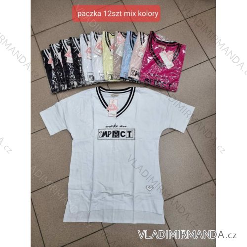 Tričko krátký rukáv dámské (S/M ONE SIZE) TURECKÁ MÓDA TMWG22G5545