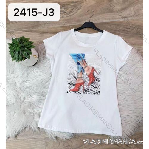 Tričko krátký rukáv dámské (S/M ONE SIZE) ITALSKÁ MÓDA  IMM222415-J3O