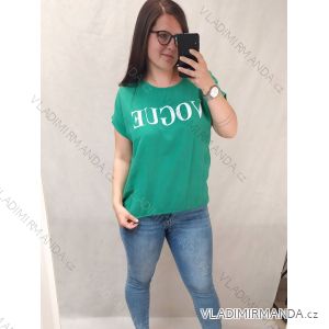 Tunika oversize zavazovací bavlněná krátký rukáv dámská nadrozměr vogue (L/XL/2XL ONE SIZE) ITALSKÁ MÓDA IM722071/DR