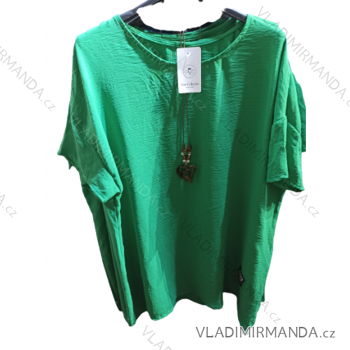 Women's cotton tunic with pendant short sleeve women (S / M / L ONE SIZE) ITALIAN FASHION IMH22162