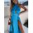 Women's long dress with pleated sleeveless skirt (S / M ONE SIZE) ITALIAN FASHION IMM22714