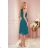 350-6 ALIZEE - chiffon dress with a binding - sea ​​color