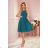 350-6 ALIZEE - chiffon dress with a binding - sea ​​color