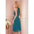 350-6 ALIZEE - chiffon dress with a binding - sea ​​color