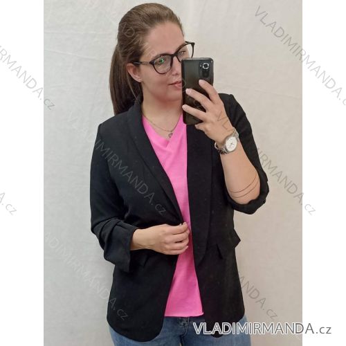 Sako elegantní dlouhý rukáv dámské (XL-2XL-3XL-4XL) ITALSKÁ MÓDA IMWT22m2-m10204