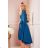 210-14 NICOLLE - dress with longer back with lace neckline - sea ​​color