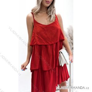 Šaty letní na ramínka dámské (S/M/L ONE SIZE) ITALSKÁ MÓDA IMWK22FL51152