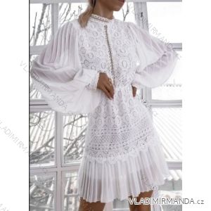 Šaty letní dlouhý rukáv krajkové dámské (S/M ONE SIZE) ITALSKÁ MÓDA IMPBB2422343mj