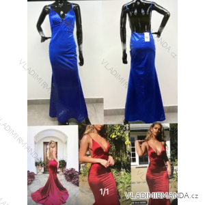 Šaty dlouhé letní elegantní na ramínka dámské (S/M ONE SIZE) ITALSKÁ MÓDA IMPLS2222665