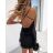 Summer short dress with straps for women (UNI S-M) ITALIAN FASHION IMM20307 black S/M