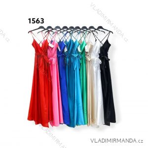 Šaty letní dlouhé na ramínka dámské (S/M ONE SIZE) ITALSKÁ MÓDA IMPDY22LS15705/6091