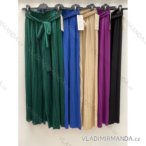 Kalhoty letní dlouhé dámská (S/M ONE SIZE) ITALSKÁ MÓDA IMPDY222XFH0375