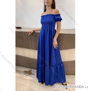 Šaty dlouhé letní carmen dámské (S/M ONE SIZE) ITALSKÁ MÓDA IMPDY22LS17467/DR