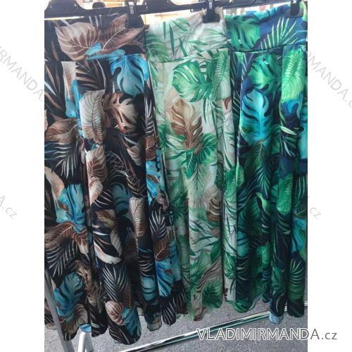 Kalhoty letní dlouhé saténové dámské (S / M ONE SIZE) ITALIAN FASHION IMM22HG4359
