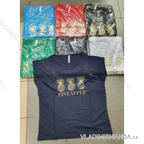 Tričko krátký rukáv dámské nadrozměr (2XL-4XL) TURECKÁ MÓDA TMWG22GYA0829