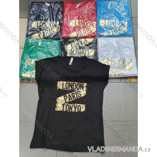 Tričko krátký rukáv dámské nadrozměr (2XL-4XL) TURECKÁ MÓDA TMWG22GYA0822