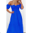 Women's Long Summer Carmen Dress (S/M ONE SIZE) ITALIAN FASHION IMWOP22OP0526