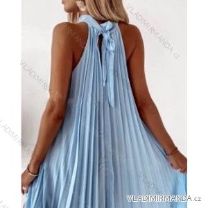 Women's Long Summer Pleated Sleeveless Dress (S/M ONE SIZE) ITALIAN FASHION imwb22070