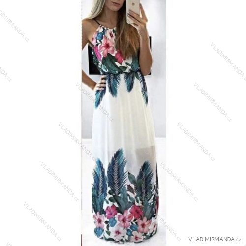 Women's Long Summer Chiffon Strapless Dress (S/M ONE SIZE) ITALIAN FASHION IMWB22085