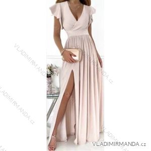 Women's Long Summer Elegant Short Sleeve Dress (S/M ONE SIZE) ITALIAN FASHION IMWB22087