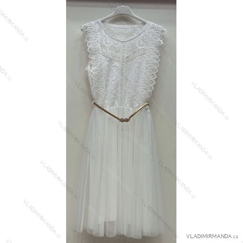 Women's Summer Lace Sleeveless Dress (S/M ONE SIZE) ITALIAN FASHION IMWB22090