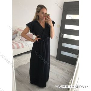 Šaty dlouhé letní elegantní krátký rukáv dámské (S/M/L ONE SIZE) ITALSKÁ MÓDA IMWB221536