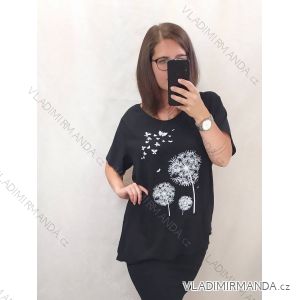 Tunika oversize krátký rukáv dámská viskoza nadrozměr (XL/2X/3XL ONE SIZE) ITALSKÁ MÓDA IMWT2223982A