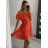 Carmen summer summer shoulder dress (UNI S / M) ITALIAN FASHION IMM20628 S/M Orange