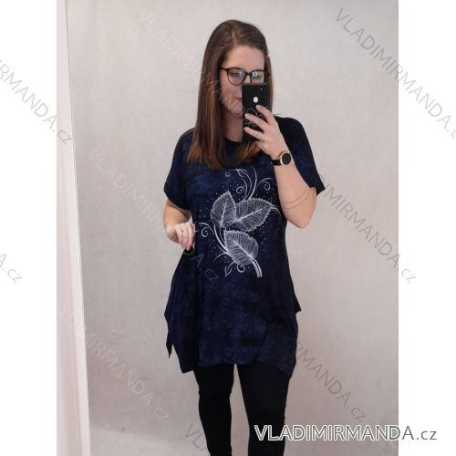 Tričko krátký rukáv dámské nadrozměrné (XL/2XL ONE SIZE) TURECKÁ MODA TM921074