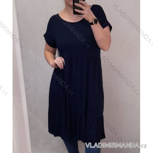 Šaty volnočasové letní krátký rukáv dámské nadrozměr (2XL/3XL ONE SIZE) ITALSKÁ MÓDA IMD22245