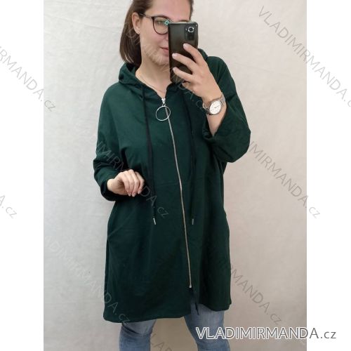 Mikina na zip s kapucí dámská (2XL/3XL ONE SIZE) ITALSKÁ MÓDA IM422452