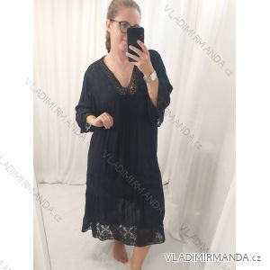 Kalhoty letní dlouhé dámská (S/M ONE SIZE) ITALSKÁ MÓDA IMPDY222XFH0375