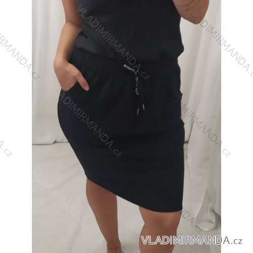 Sukně letní krátká  dámská (S/M ONE SIZE) ITALSKÁ MÓDA IMN22CHAMPI/DR XL/2XL Černá