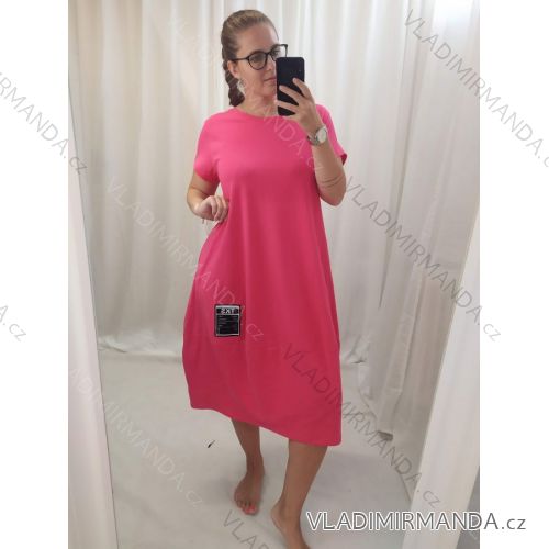 Šaty oversize krátký rukáv dámské nadrozměr (L/XL/2XL ONE SIZE) ITALSKÁ MÓDA IMWBB222874