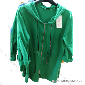 Mikina prodloužená na zip s kapucí dámská (XL/2XL ONE SIZE) ITALSKÁ MÓDA IMH22877