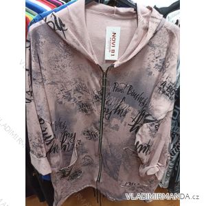 Women's Long Sleeve Weak Zip Hoodie (L/XL/2XL ONE SIZE) ITALIAN FASHION IMB22181