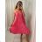 Long summer satin dress with straps women with belt (UNI S / M) ITALIAN FASHION IMM21940