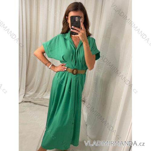 Summer Long Shirt Short Sleeve Women's Dress (S / M ONE SIZE) ITALIAN FASHION IMWB222483