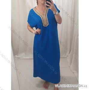 Šaty maxi dlouhé oversize letní krátký rukáv dámské nadrozměrné (M/L/XL/2XL ONE SIZE) ITALSKÁ MÓDA IMM22MS55153