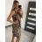 Summer dress with straps short women (S / M ONE SIZE) ITALIAN FASHION IMM22U7832 S/M Brown