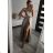Long summer satin dress with straps women with belt (UNI S / M) ITALIAN FASHION IMM22INFINITE