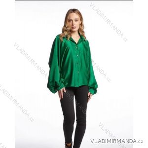 Women's Oversize Long Sleeve Satin Shirt (S/M/L ONE SIZE) ITALIAN FASHION IMM221074